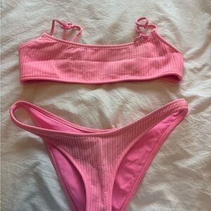 Triangl Swimwear Pink Ribbed Bikini